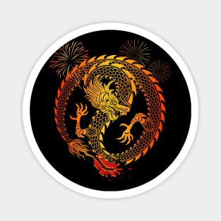 Chinese Lunar New Year Golden Dragon Magnet